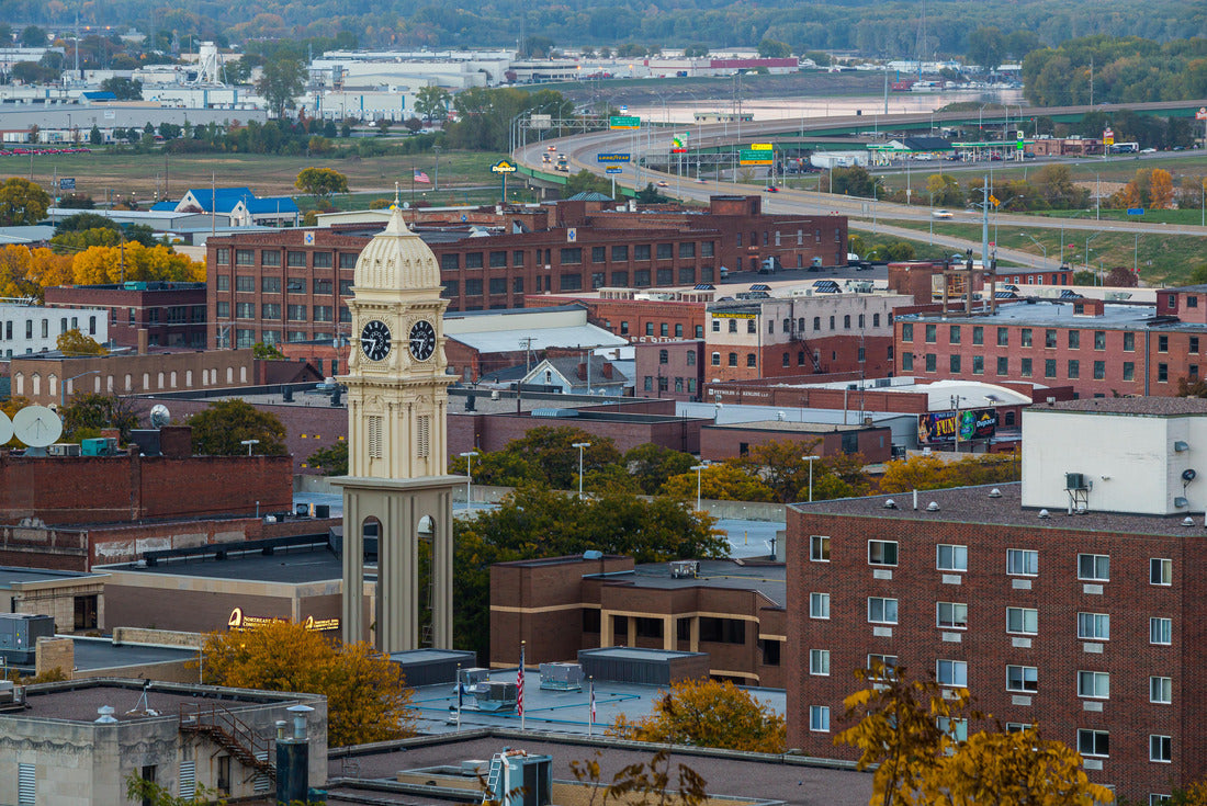 Town Clock Overlooks Mississippi Town Dubuque Iowa 2000pc Puzzle