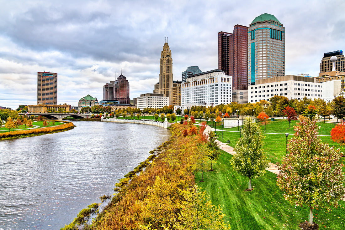 Cityscape of Columbus above the Scioto River, Ohio 2000pc Puzzle