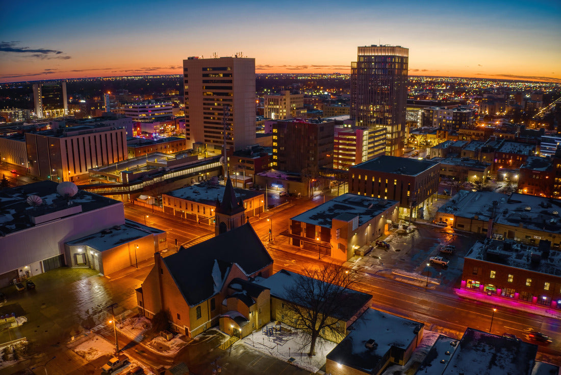 Aerial View of Fargo Skyline at Dusk, North Dakota 2000pc Puzzle