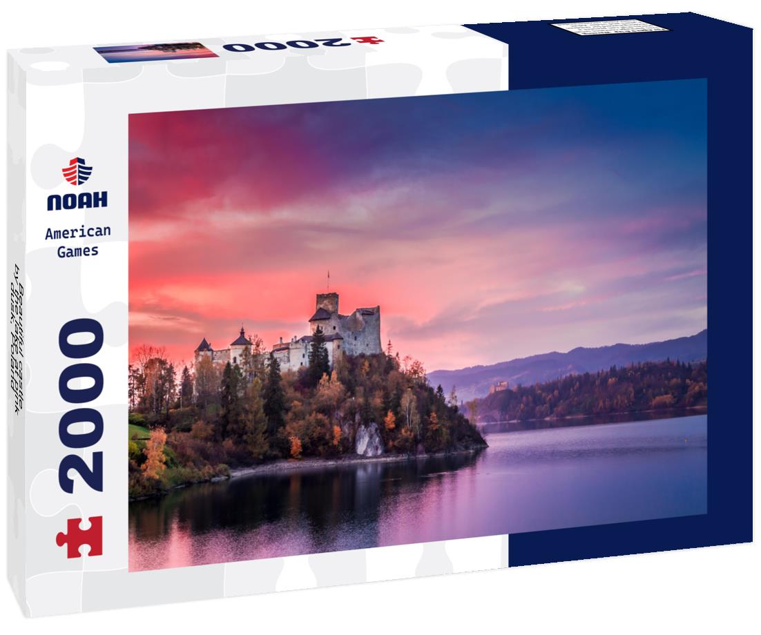Beautiful castle by the lake at pink dusk, Poland 2000pc Puzzle