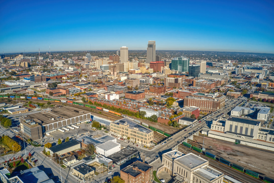 Aerial View of Downtown Omaha, Nebraska in Autumn 2000pc Puzzle