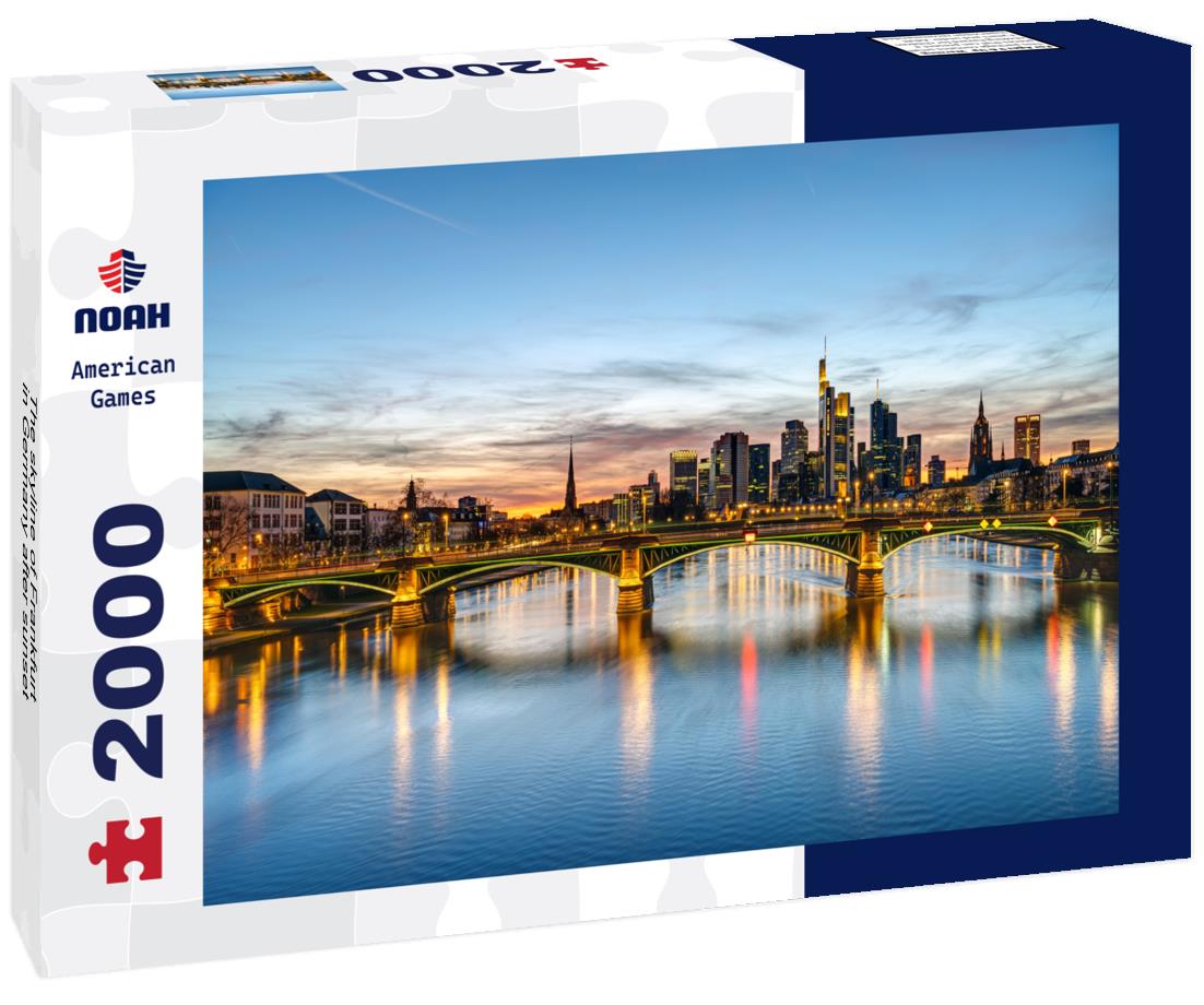 The skyline of Frankfurt in Germany after sunset 2000pc Puzzle