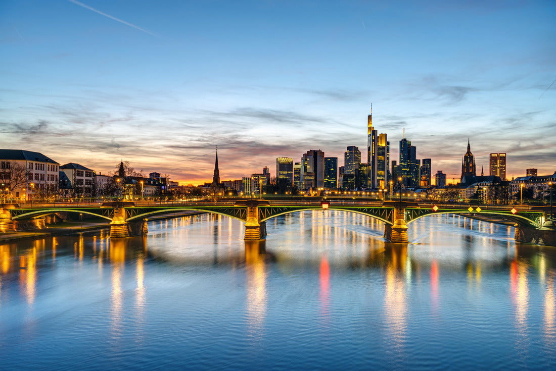 The skyline of Frankfurt in Germany after sunset 2000pc Puzzle