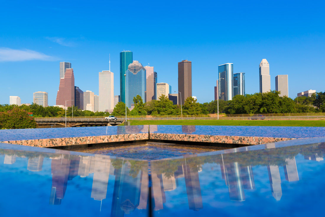 Noah Jigsaw Puzzle Houston skyline and Memorial reflection Texas US 2000 pieces