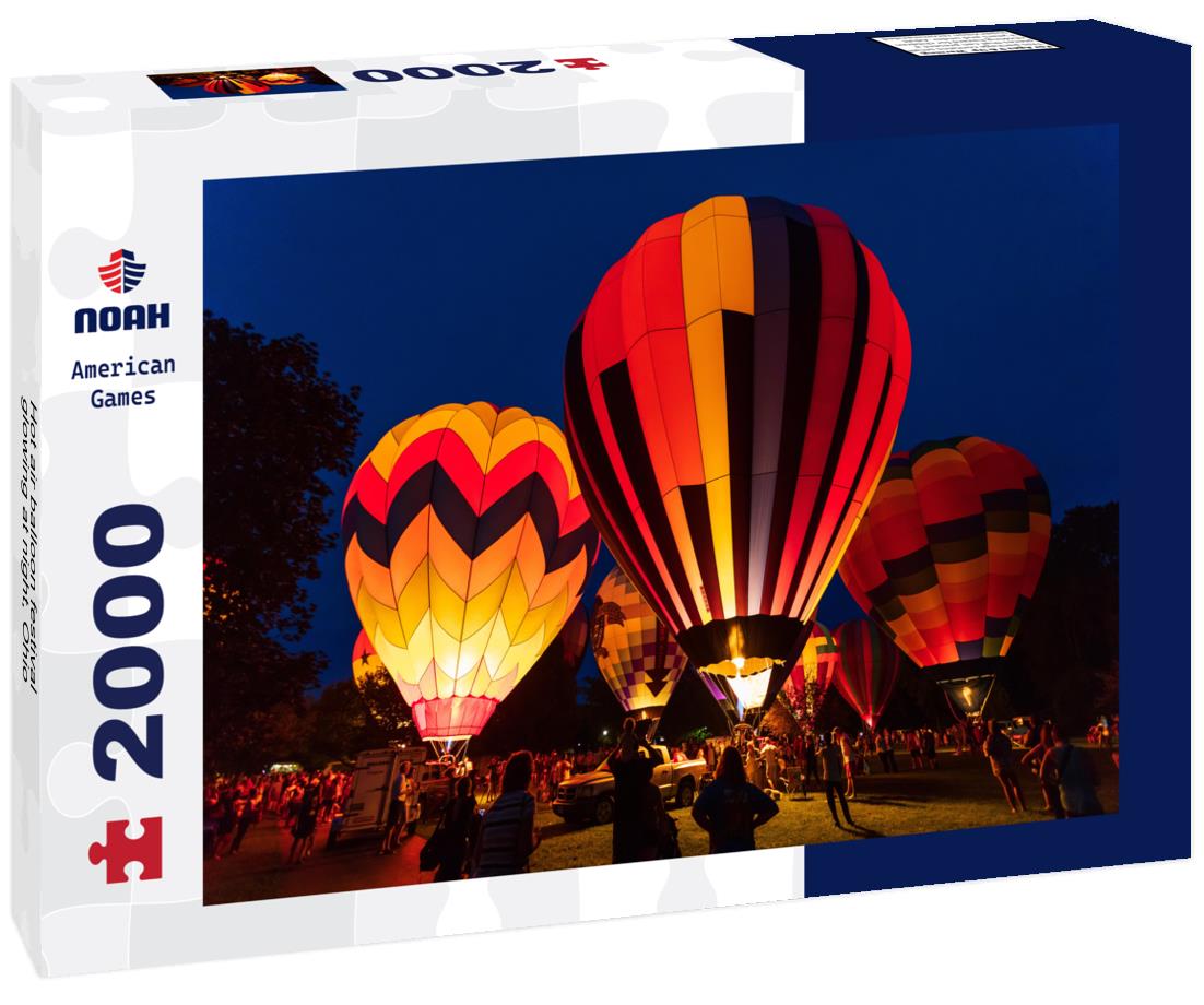 Hot air balloon festival glowing at night, Ohio 2000pc Puzzle