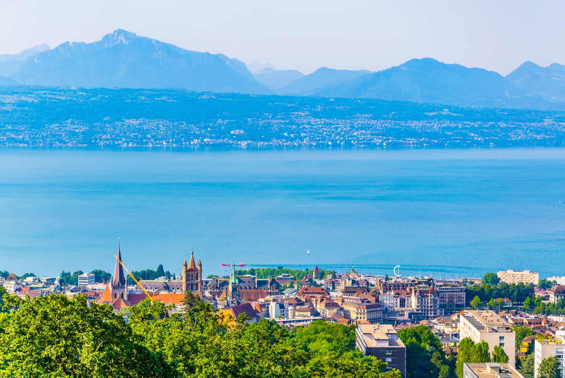 Aerial view of swiss city Lausanne, Switzerland 2000pc Puzzle
