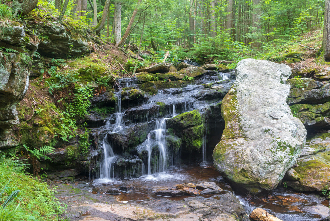 Noah Jigsaw Puzzle Day Pond Brook Falls and a boulder, Connecticut 2000 pieces