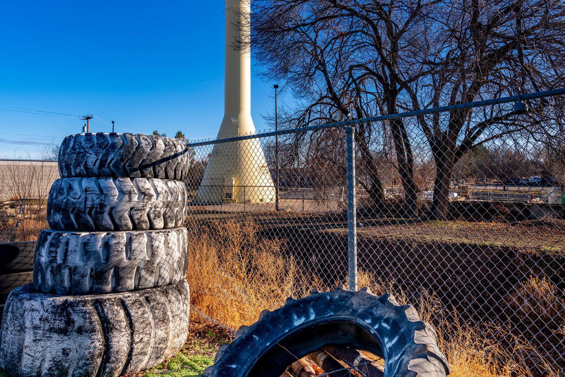 Noah Jigsaw Puzzle Abandon tires and water tower in Meridian Idaho 2000 pieces
