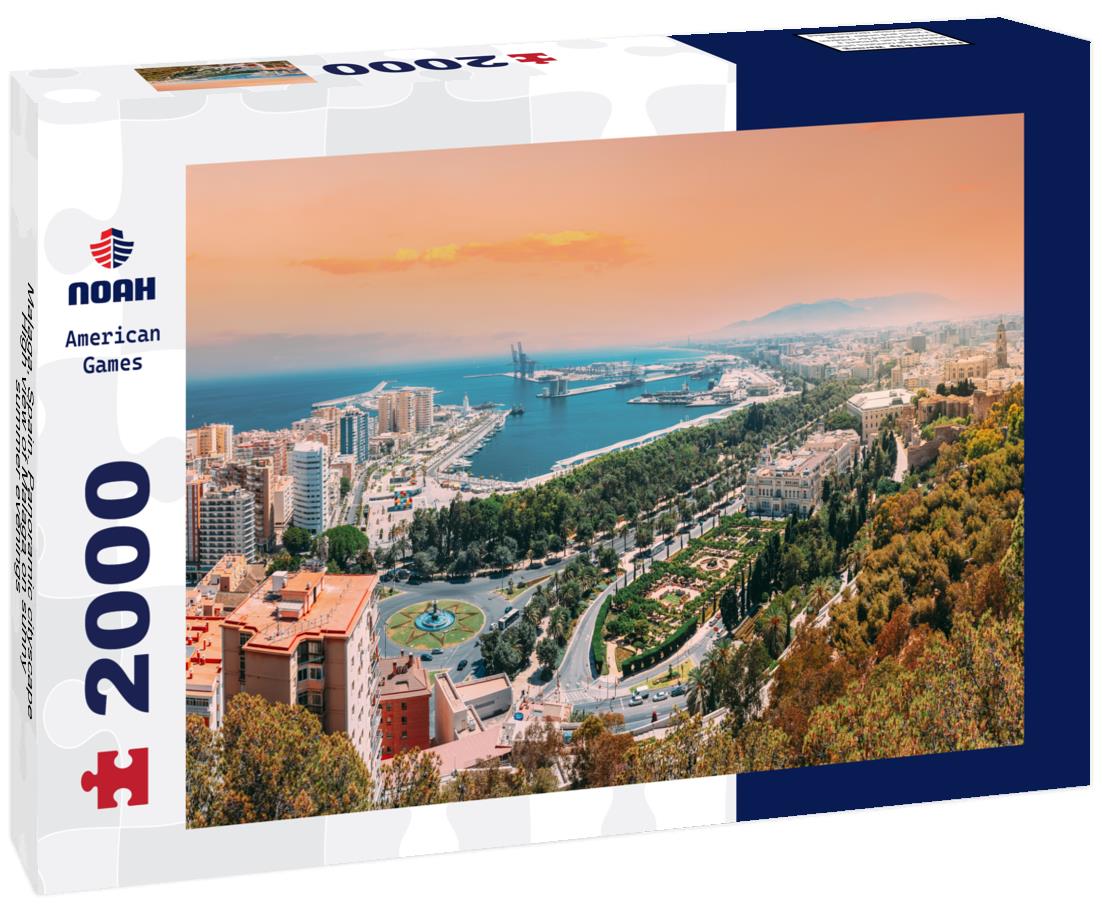 Malaga, Spain. cityscape High view of Malaga on sunny summer evenings 2000pc Puzzle