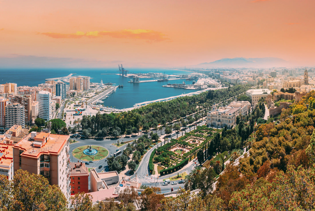 Malaga, Spain. cityscape High view of Malaga on sunny summer evenings 2000pc Puzzle