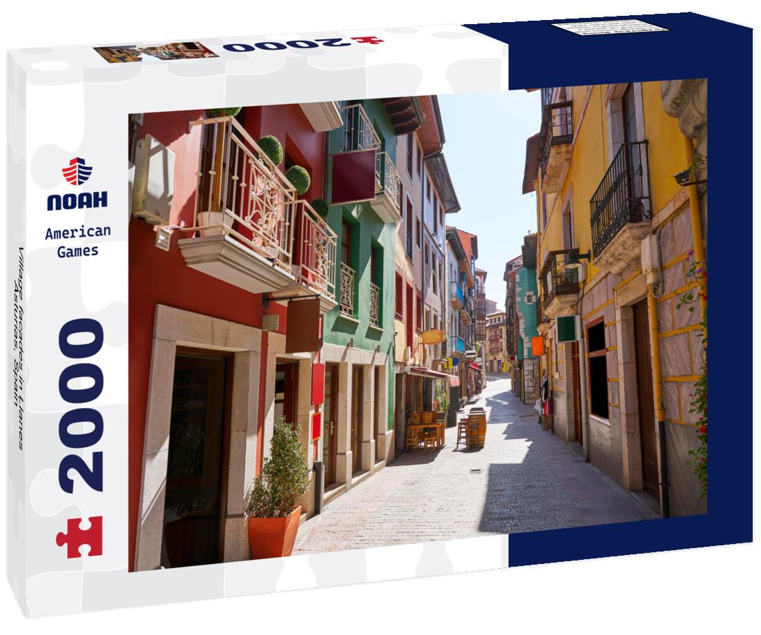 Village facades in Llanes, Asturias, Spain 2000pc Puzzle