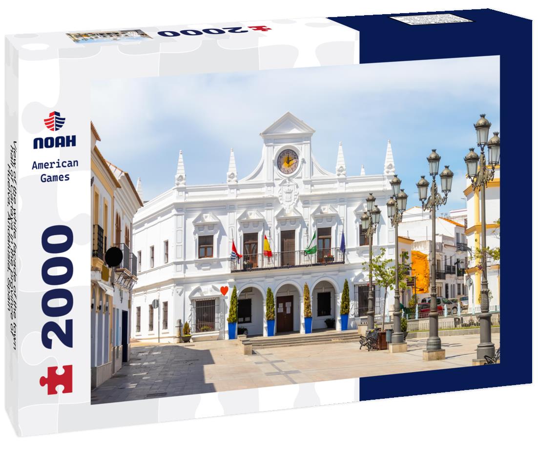the white facade of the town hall of Cartaya in the province of Huelva, Andalusia, Spain 2000pc Puzzle