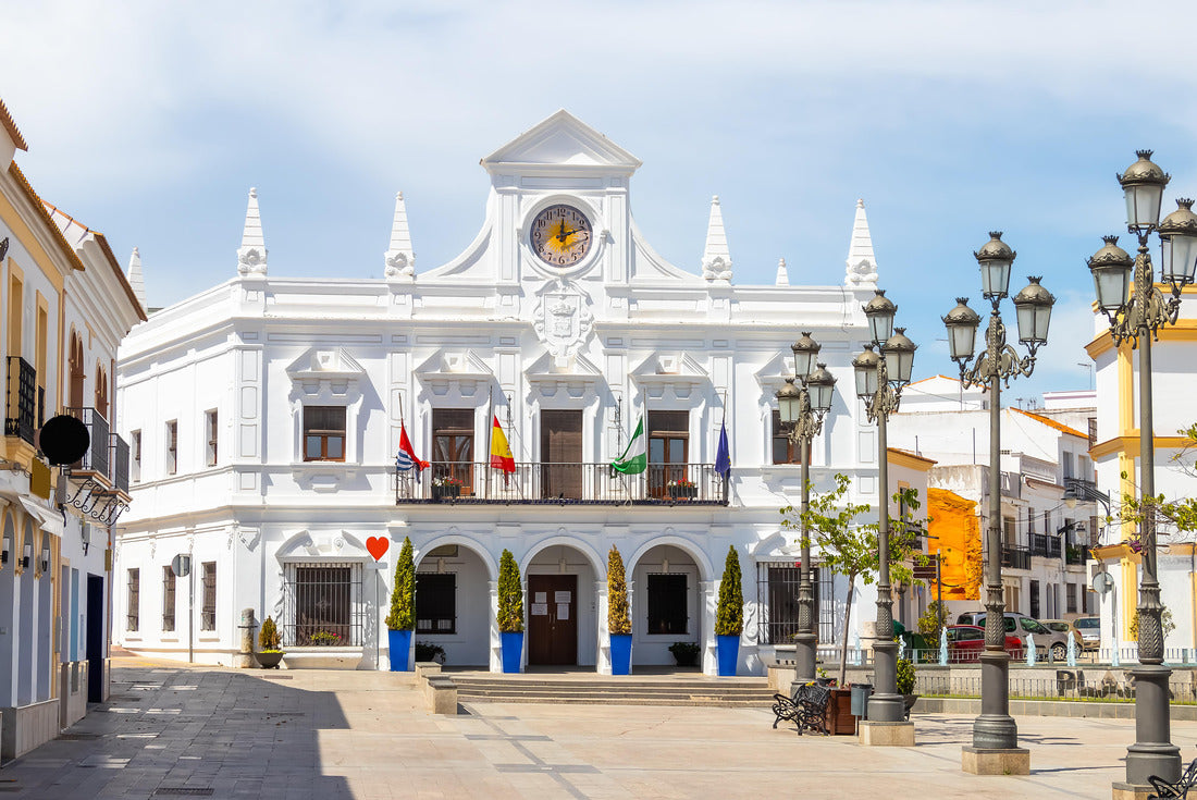 the white facade of the town hall of Cartaya in the province of Huelva, Andalusia, Spain 2000pc Puzzle