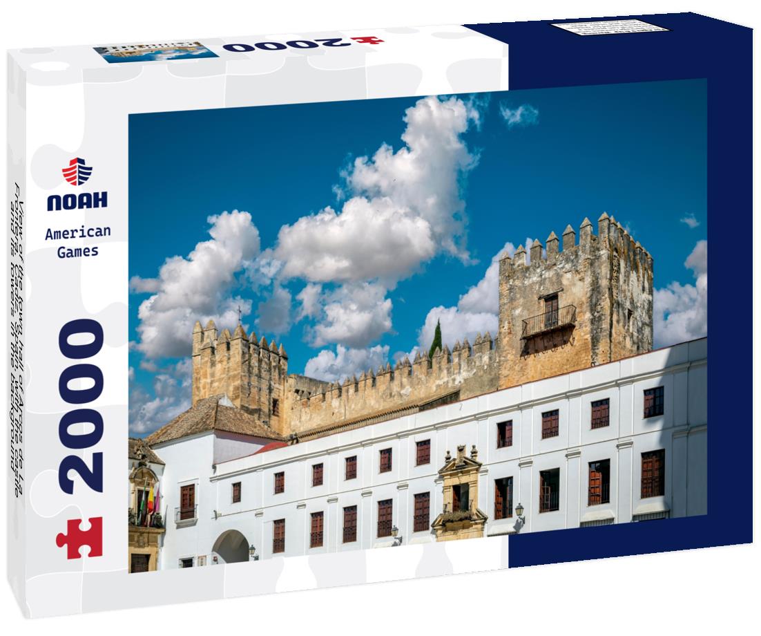 the town hall of Arcos de La Frontera, Cadiz, Spain, with the castle and its towers in the background 2000pc Puzzle