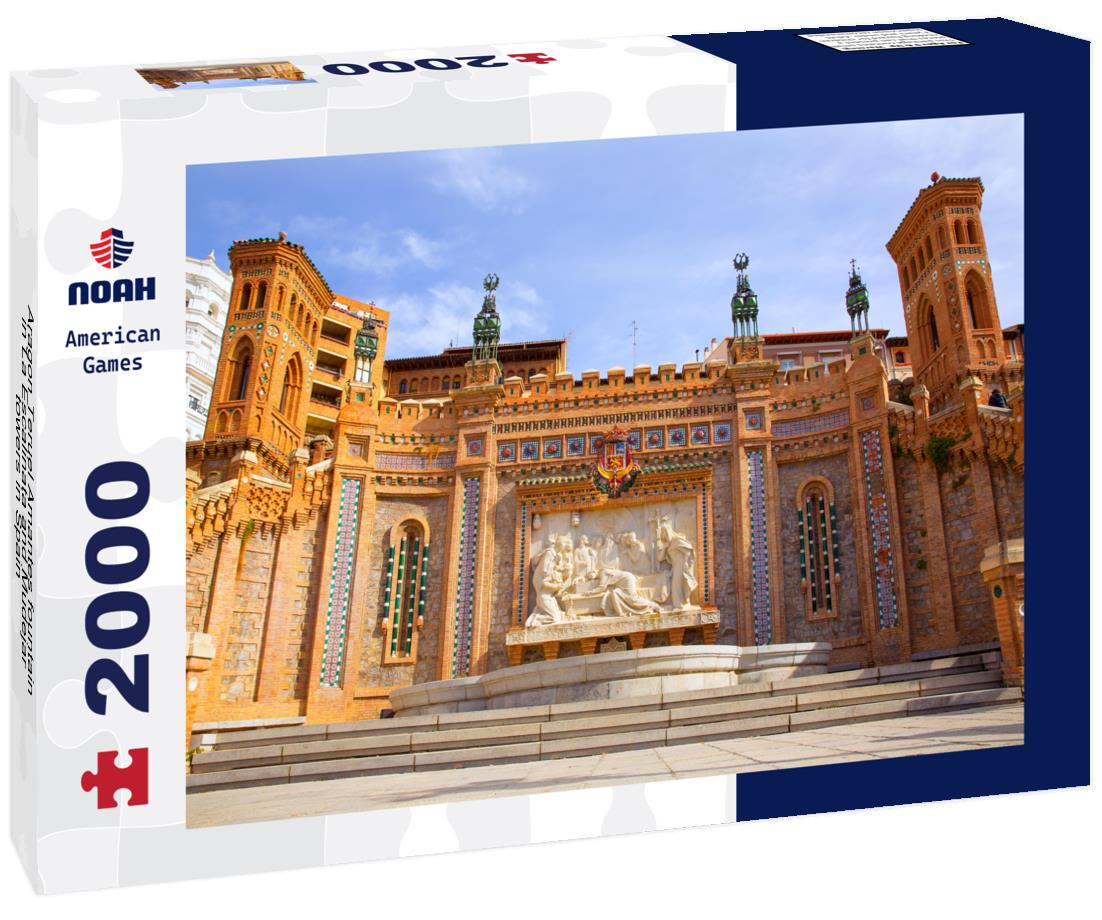Aragon Teruel Amantes fountain in La Escalinata and Mudejar towers in Spain 2000pc Puzzle