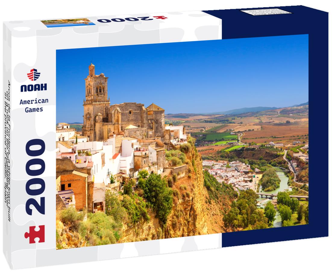 Arcos de la Frontera, a white town built on a rock on the Guadalete river, in the province of Cadiz, Spain 2000pc Puzzle
