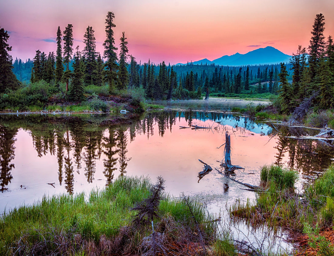 Noah Jigsaw Puzzle A smoky hare hangs over the distant mountains as the sun descends over a lake in Wrangell-St Elias National Park, Alaska 1000 Pieces