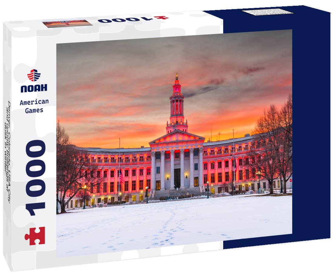 Noah Jigsaw Puzzle Denver, Colorado, USA City and county buildings at dusk in winter 1000 Pieces