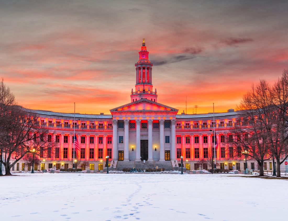 Noah Jigsaw Puzzle Denver, Colorado, USA City and county buildings at dusk in winter 1000 Pieces