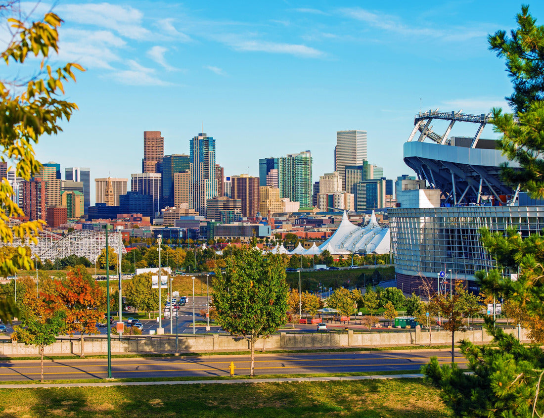 Noah Jigsaw Puzzle Denver Cityscape Colorado. Downtown Denver skyline and the Mile High Stadium. Colorado, United States 1000 Pieces