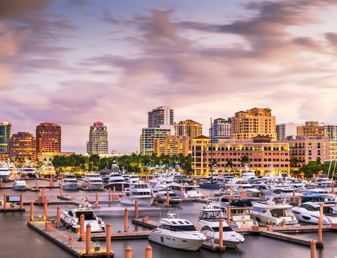 Noah Jigsaw Puzzle West Palm Beach, Florida, USA Downtown skyline on the Intracoastal Waterway at dusk 1000 Pieces