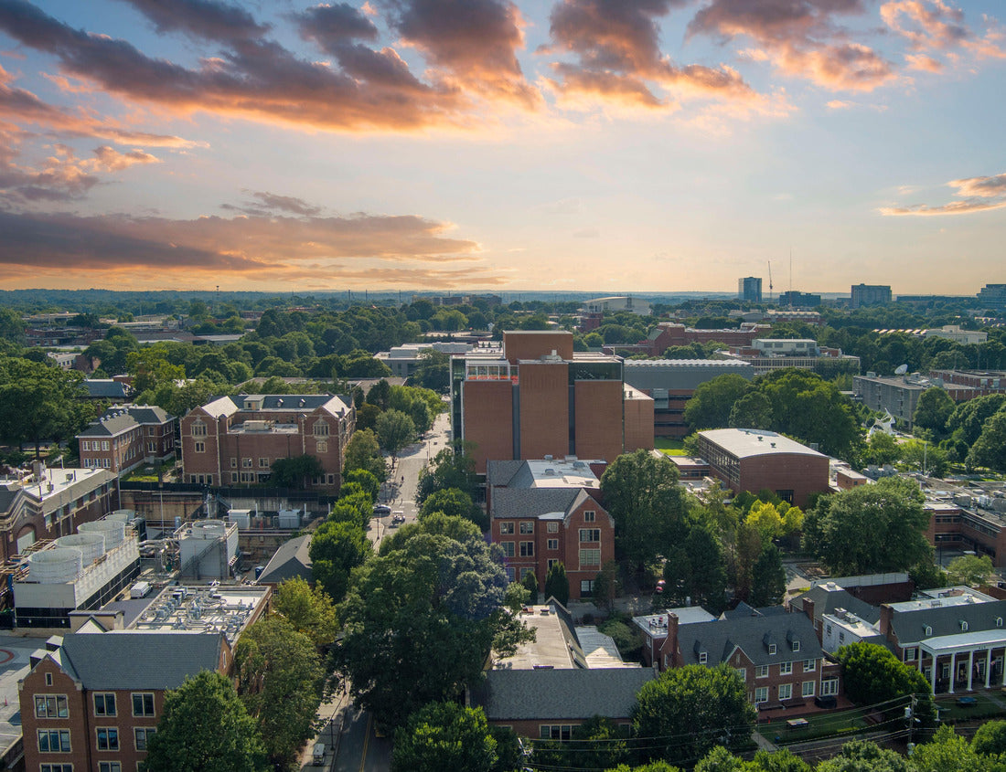 Noah Jigsaw Puzzle Atlanta, Georgia USA: Aerial view of red brick buildings with lush green trees and plants and office buildings in the city skyline at the Georgia Institute of Technology 1000 Pieces