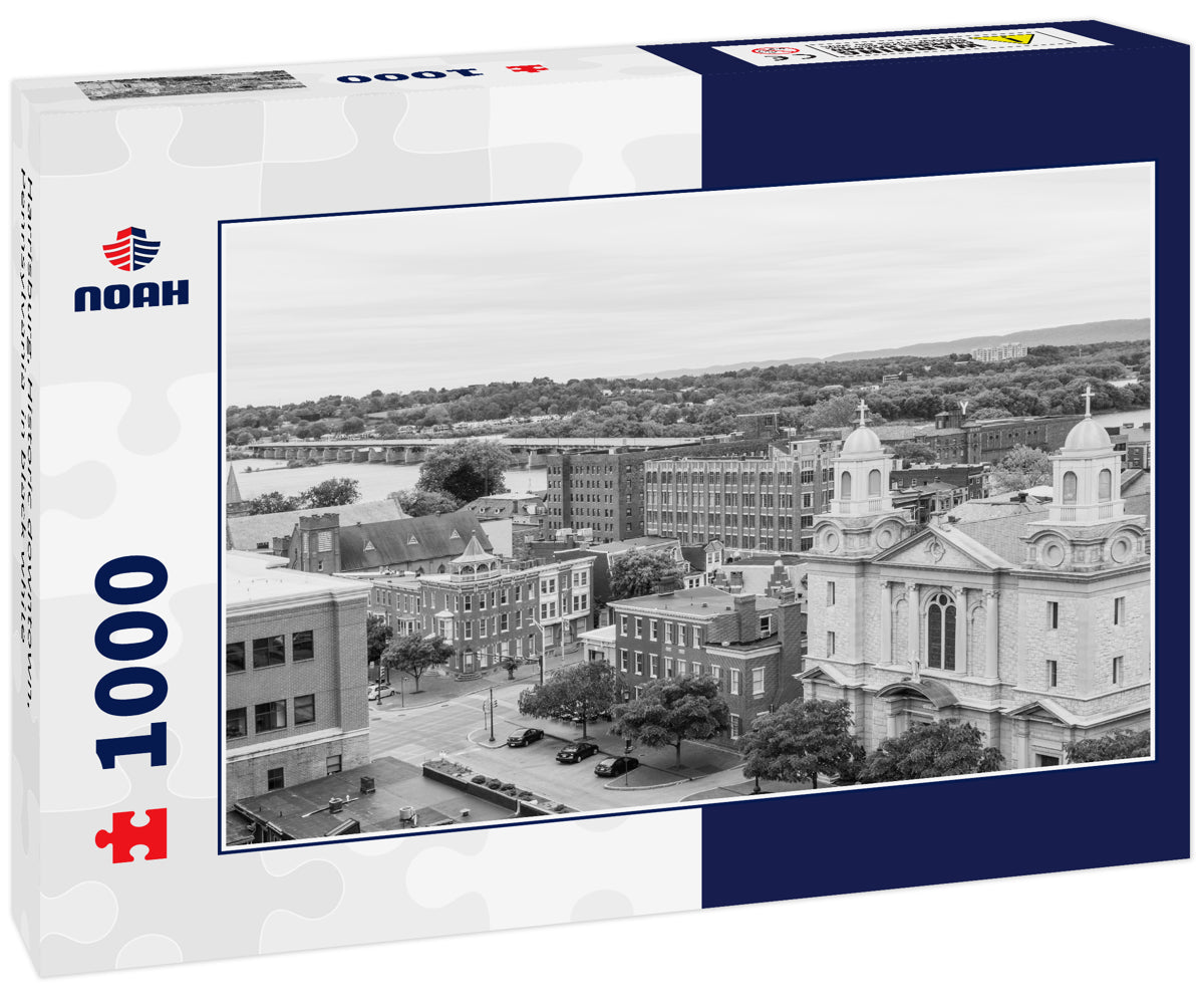Harrisburg, Historic downtown, Pennsylvania in black white