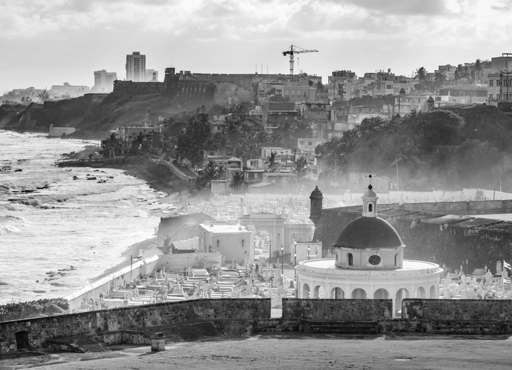 San Juan Puerto Rico in black white