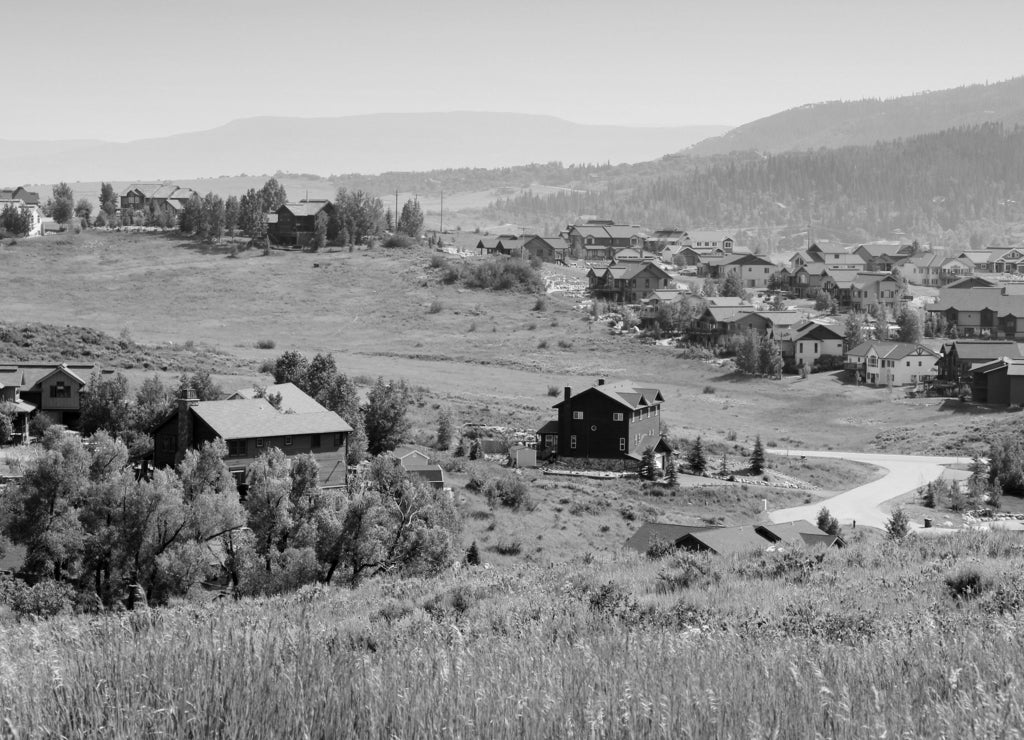 Steamboat Springs, Colorado in black white