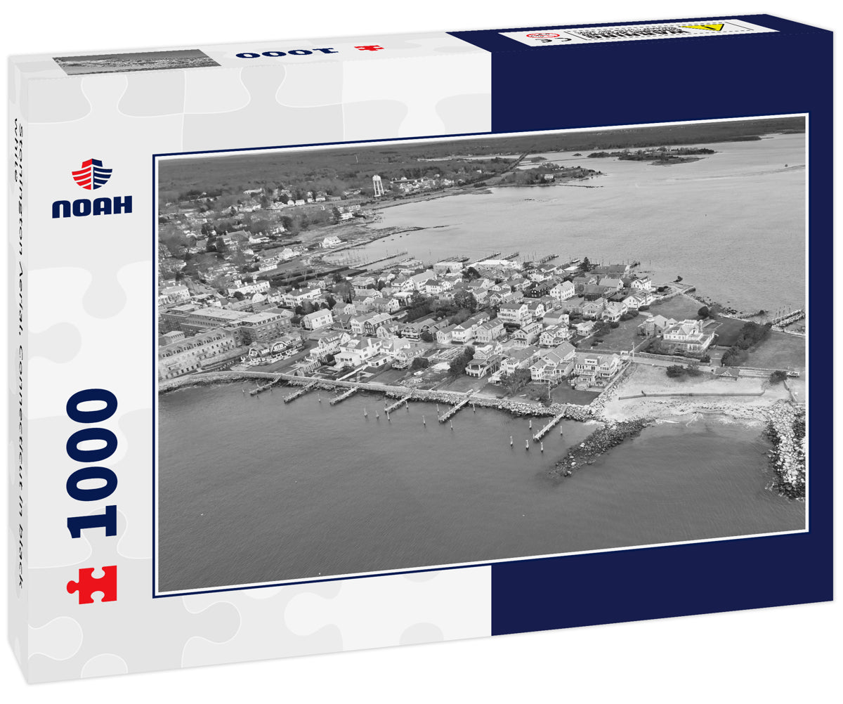 Stonington Aerial, Connecticut in black white
