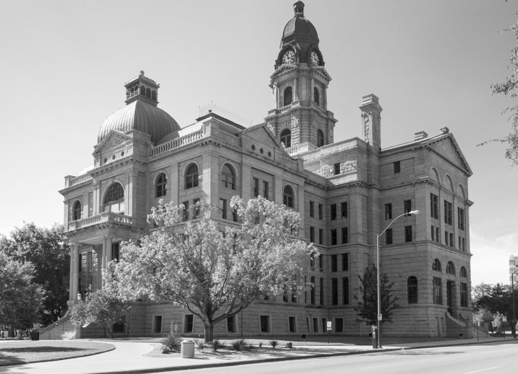 fort worth, Texas in black white