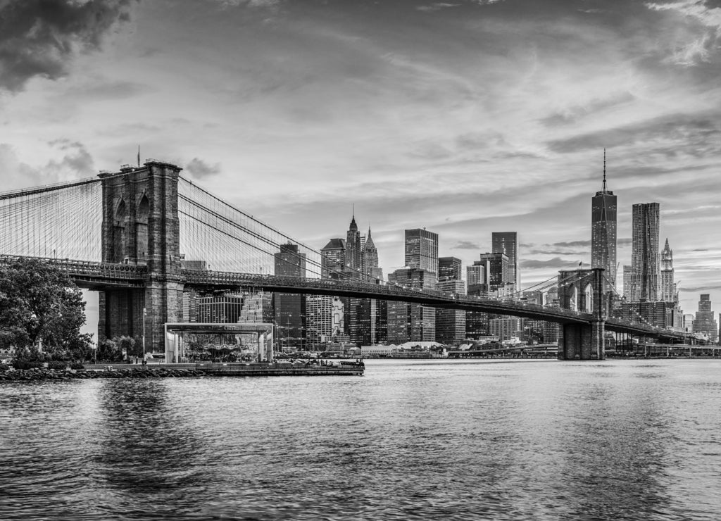 New York City Skyline in black white
