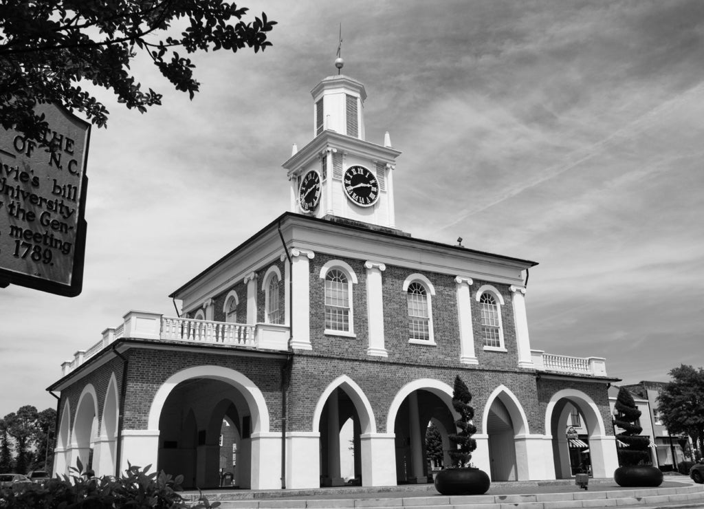 Fayetteville North Carolina Downtown City Center Hay Street in black white