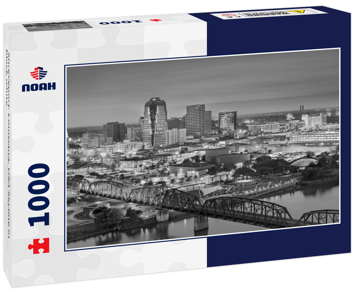 Shreveport, Louisiana, USA Skyline in black white