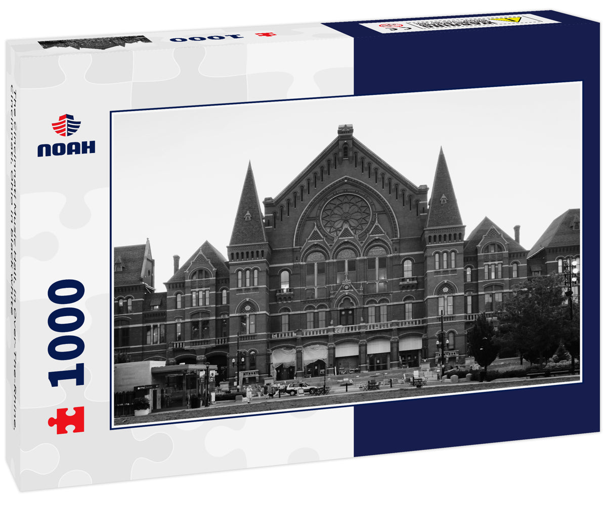 The Cincinnati Music Hall, in Over-The-Rhine, Cincinnati, Ohio in black white