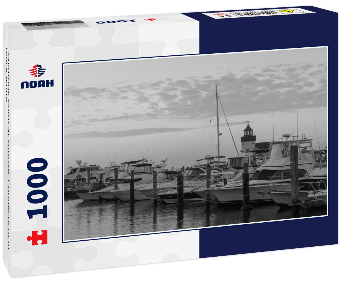 Saybrook Point at sunrise, Connecticut in black white