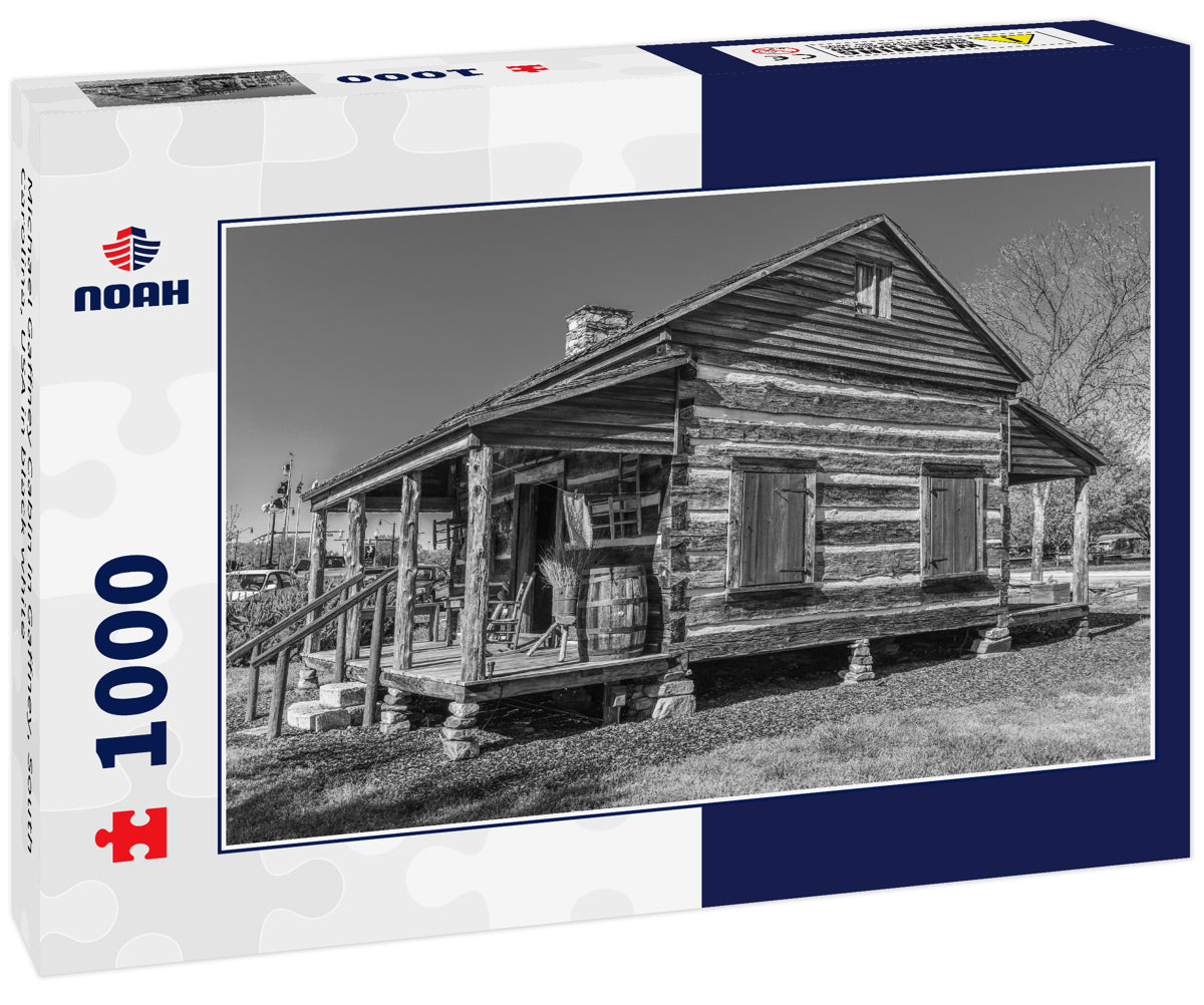 Michael Gaffney Cabin in Gaffney, South Carolina, USA in black white