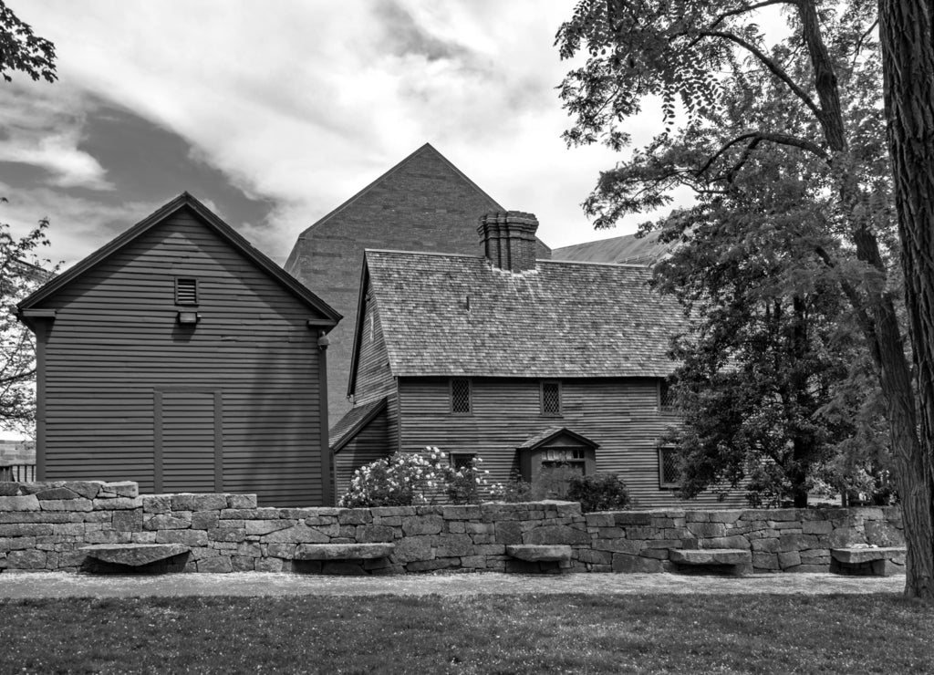 The Salem Witch Trials Memorial, a memorial in Salem, Massachusetts, was built for the 300th anniversary of the Salem Witch Trials in black white