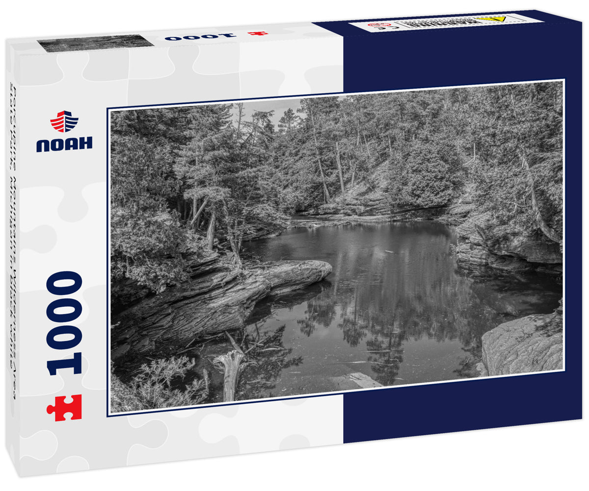 Porcupine Mountains Wilderness Area State Park, Michigan in black white