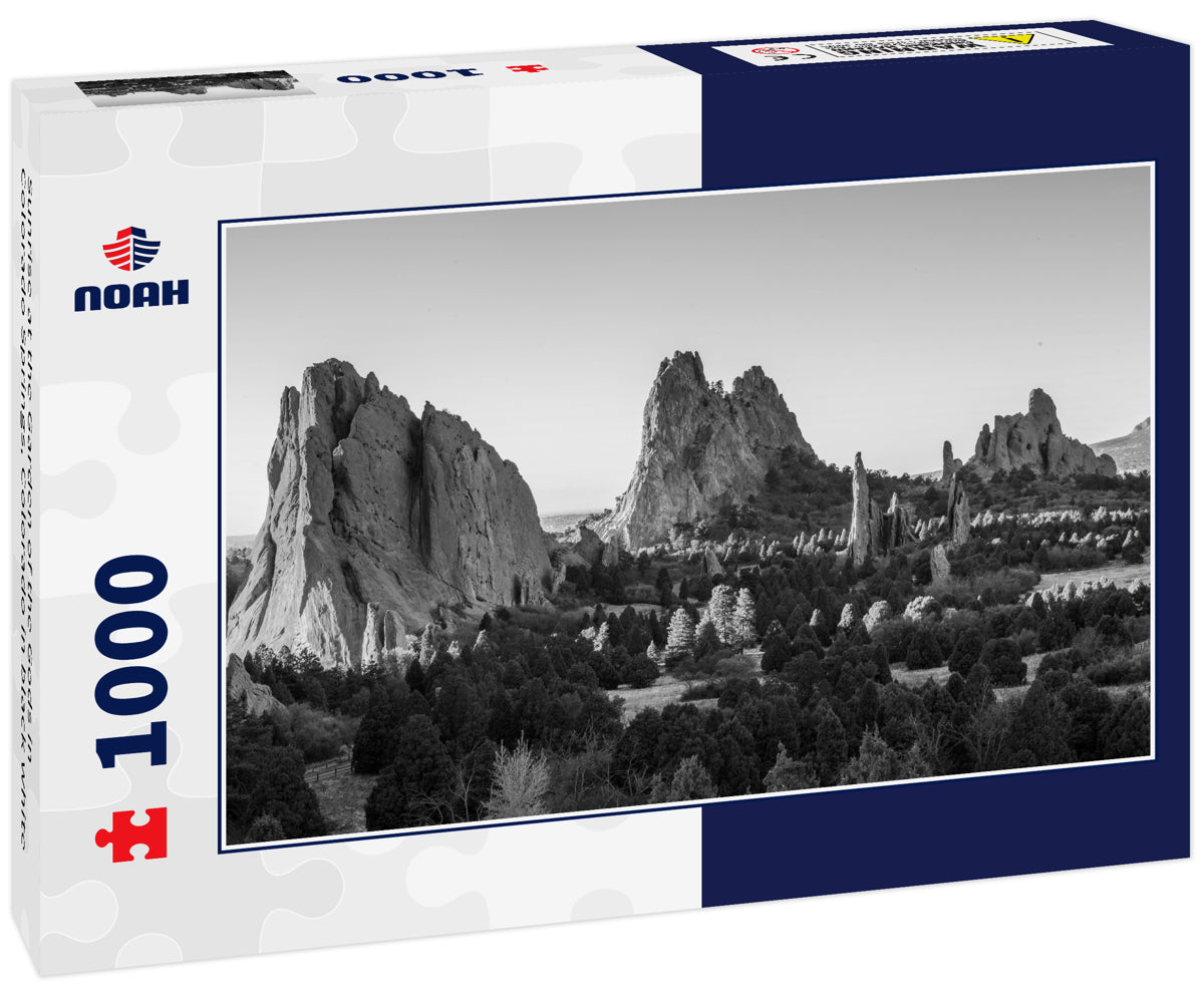 Sunrise at the Garden of the Gods in Colorado Springs, Colorado in black white