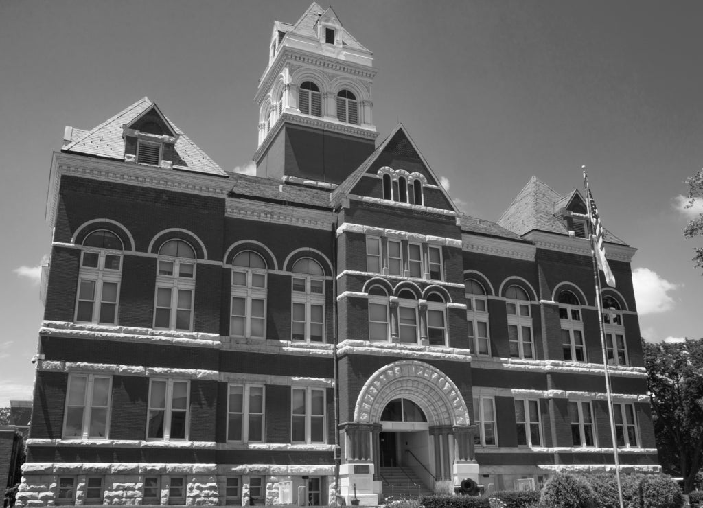 Ogle County Courthouse, Illinois in black white