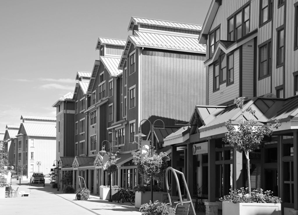 Park City, Utah in black white