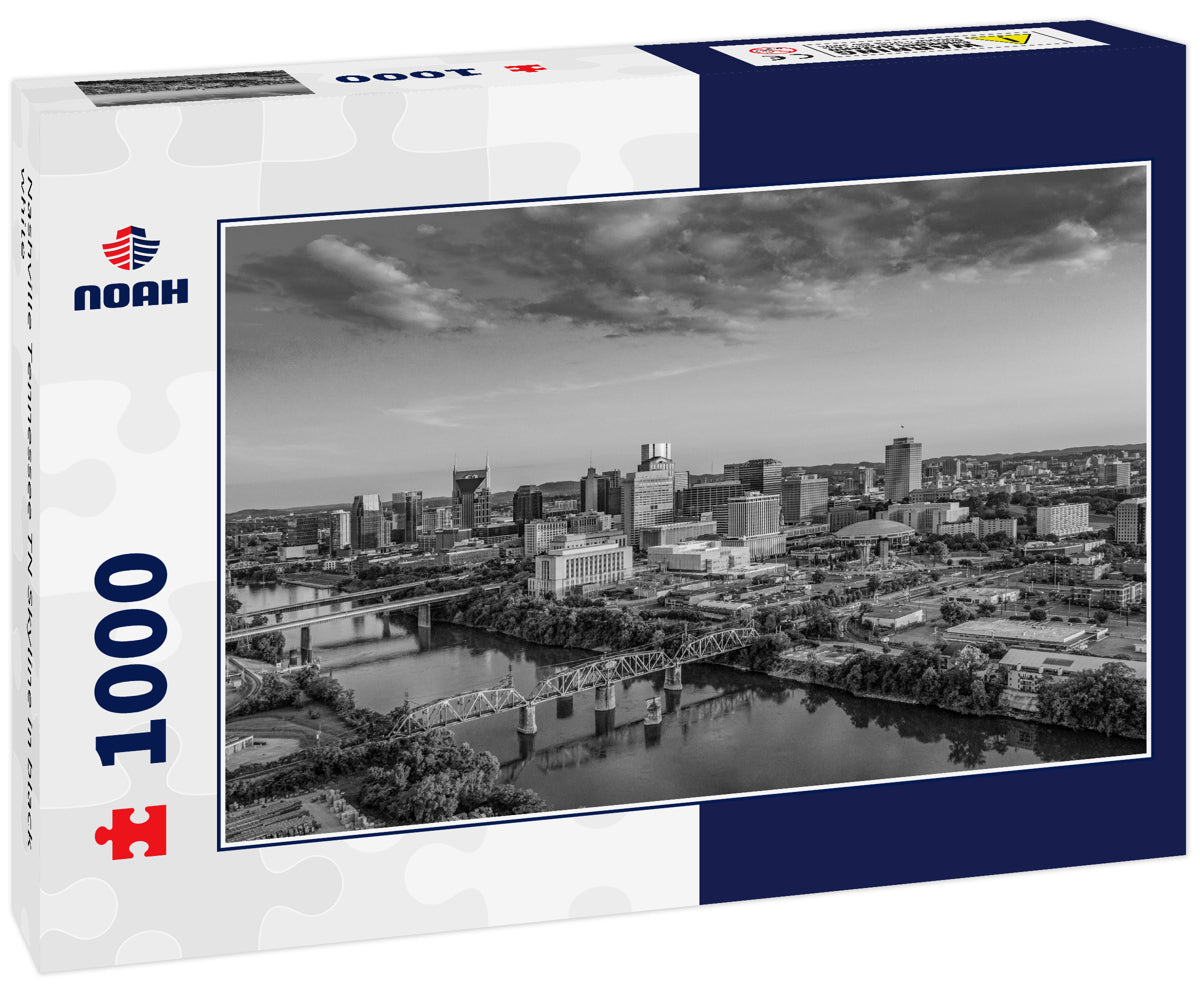 Nashville Tennessee TN Skyline in black white