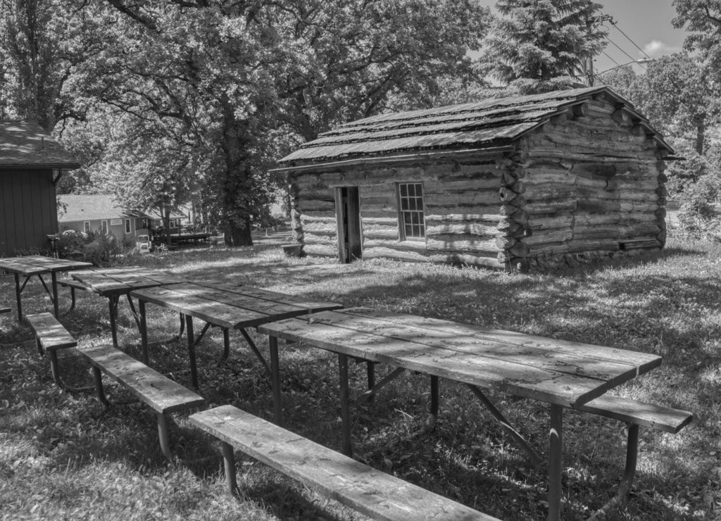 Pillsbury Point is Iowa's smallest State Park and located on Lake Okoboji in black white