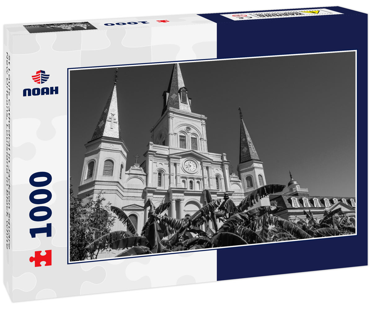 St Louis Cathedral in Jackson Square New Orleans, Louisiana in black white