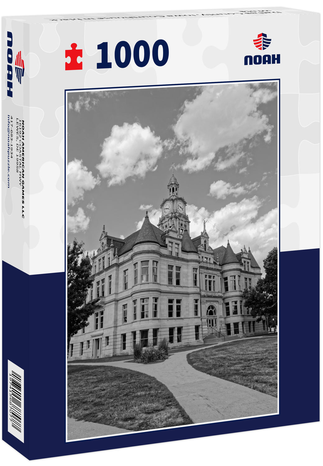 Dallas County, Iowa Courthouse in black white