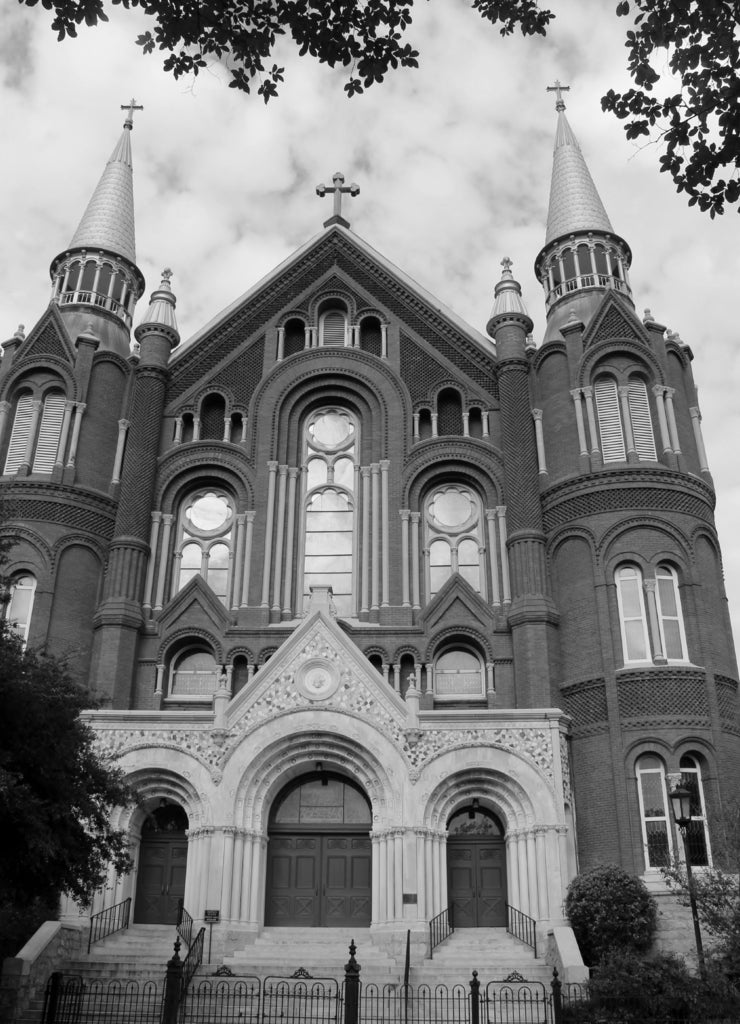 Old church in Augusta Georgia in black white