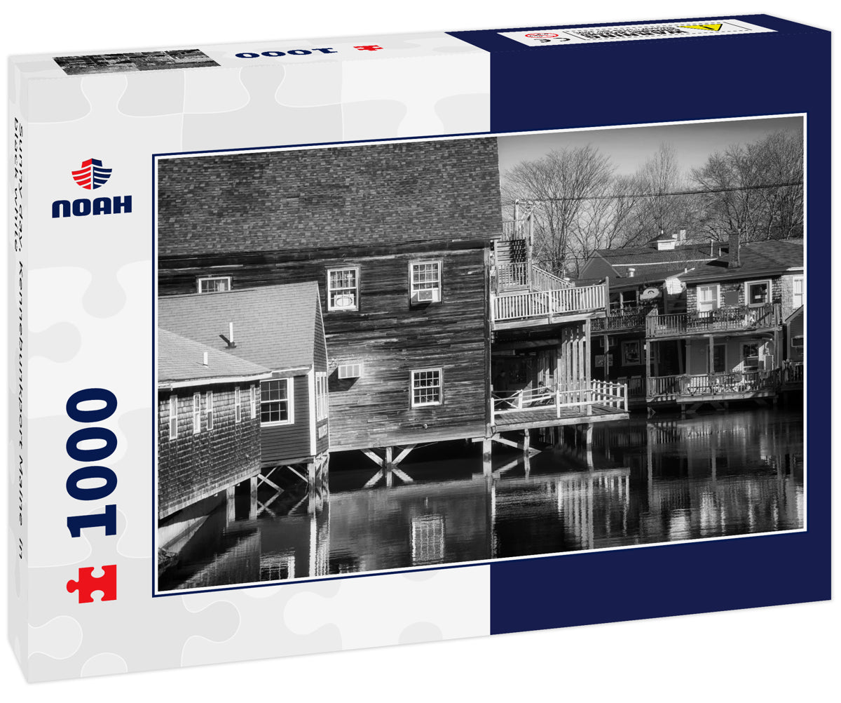 Sunny day, Kennebunkport Maine in black white