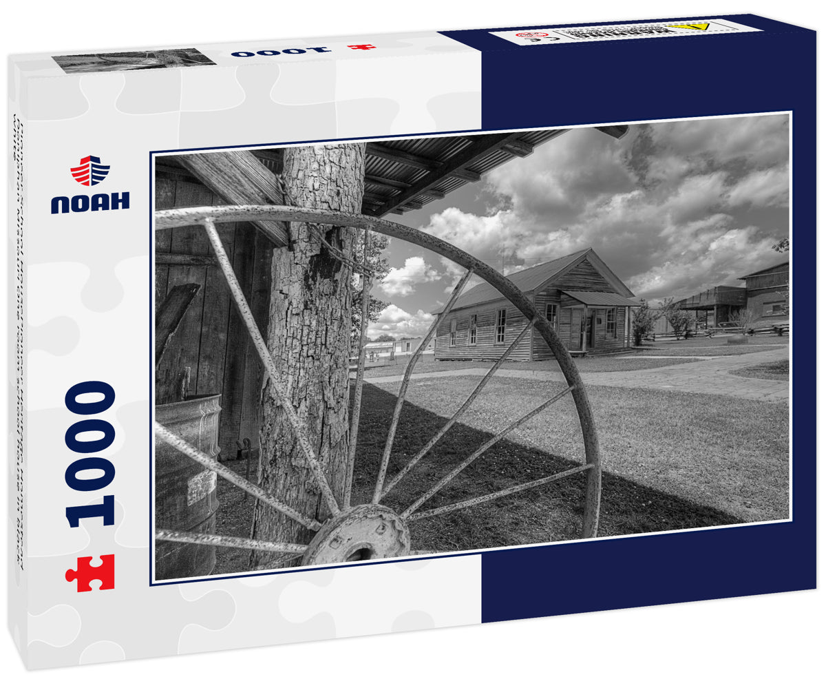 Pioneer School HousePioneer Heritage Homestead Doniphan Missouri One room school house in black white