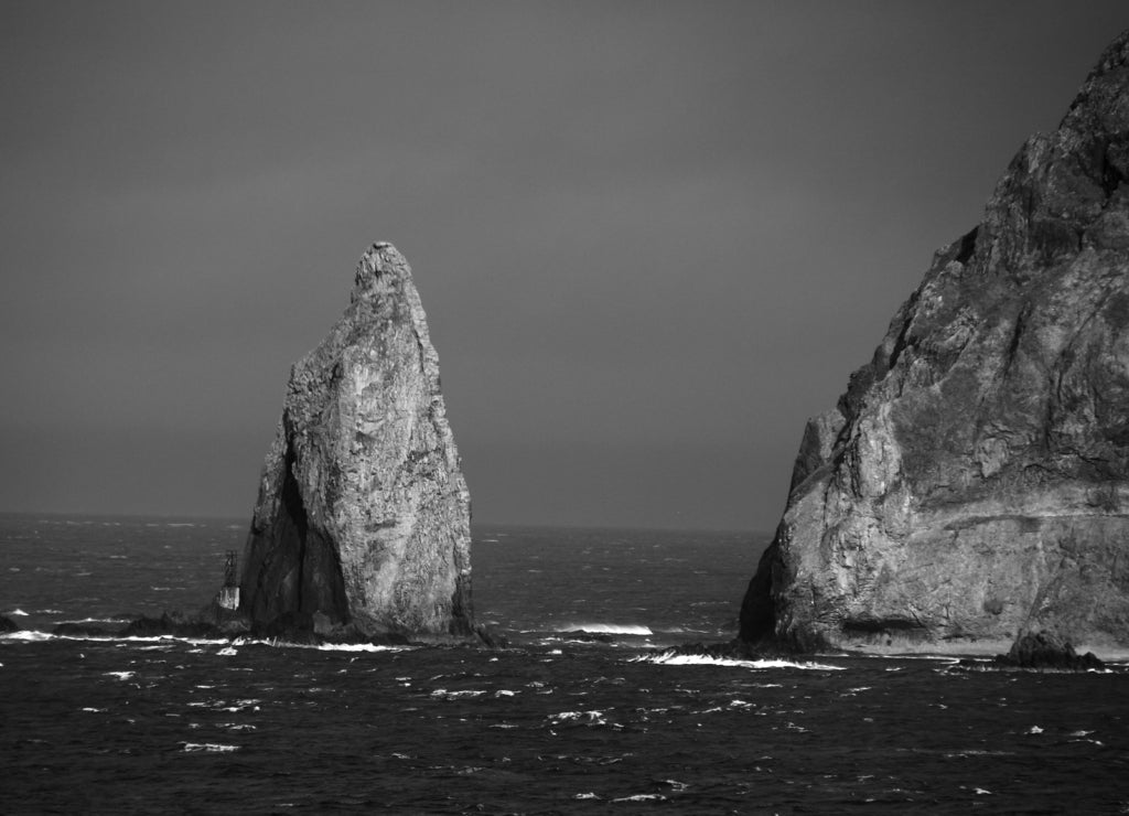 Unalaska Island-Aleutian Coast in black white